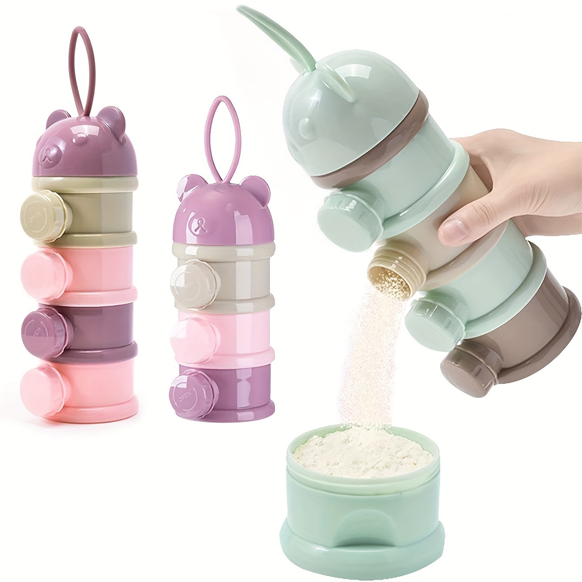 Baby Products Distributor - ภาชนะใส่นมผงเด็กความจุขนาดใหญ่พร้อมสายรัด, เครื่องจ่ายสูตรอาหารสําหรับทารก, กล่องเก็บอาหารแบบวางซ้อนกันได้, กล่องขนมแบบพกพา