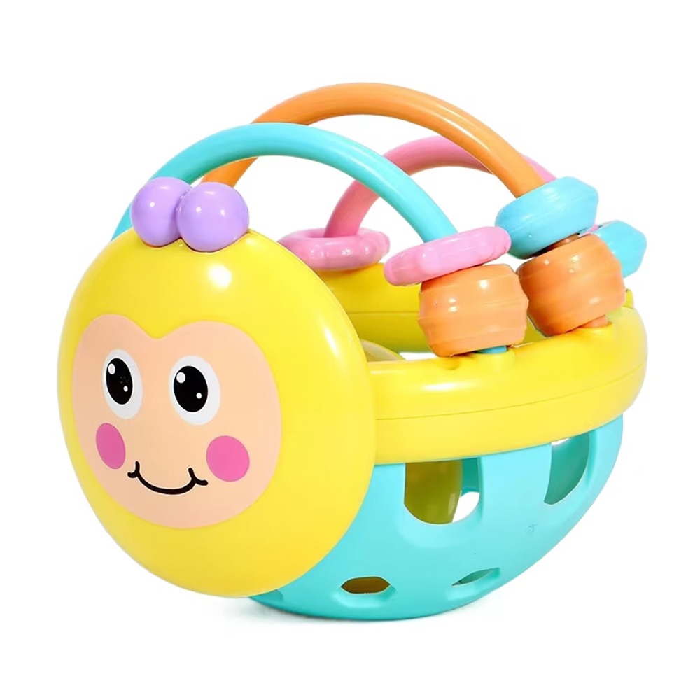 Baby Teethers - ของเล่นเด็กกัดรูปผึ้ง 1 ชิ้น ของเล่นพลาสติกเสริมพัฒนาการสำหรับเด็กแรกเกิด ลูกบอลสัมผัสฝึกการจับ