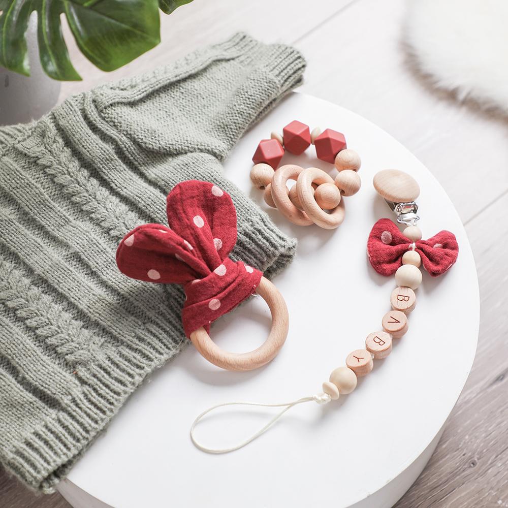 Baby Products Pictures - 1Pc Baby Rattle แหวนไม้เตียงของเล่น Teether Pacifier
