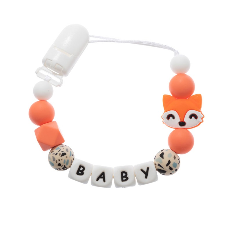 Baby Teethers - การ์ตูนส่วนบุคคลชื่อ Handmade Pacifier ผู้ถือคลิปซิลิโคน Pacifier โซ่