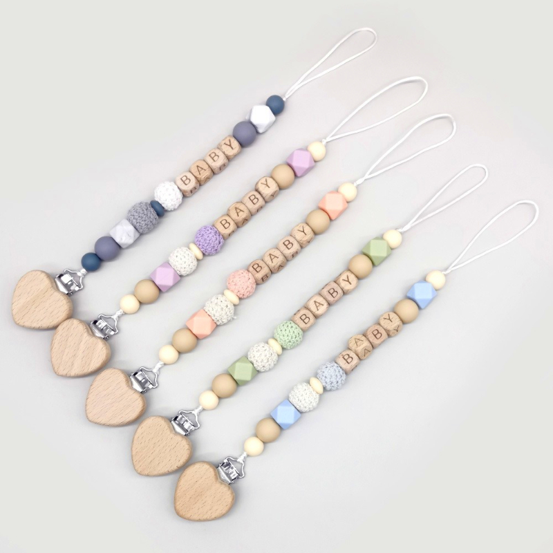Baby Teethers - ใหม่ที่กําหนดเอง Baby Pacifier คลิปปรับแต่งชื่อ Dummy จุกนมผู้ถือโซ่ทารกแรกเกิดของขวัญ