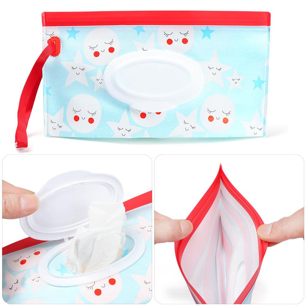 Baby Products Carry Bag - น่ารักกลางแจ้งกระเป๋าถือเด็กผลิตภัณฑ์ Snap-STRAP ฝาครอบกระเป๋าเครื่องสําอางรถเข็นเด็กอุปกรณ์เสริมผ้าเช็ดทําความสะอาดเปียกกระเป๋ากล่องกระดาษทิชชู