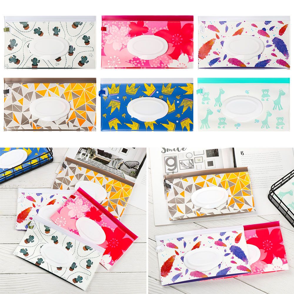 Baby Products Carry Bag - 1pcs น่ารักกระเป๋าถือฝาครอบ Snap-STRAP ผลิตภัณฑ์สําหรับเด็กอุปกรณ์เสริมรถเข็นเด็กผ้าเช็ดทําความสะอาดเปียกกระเป๋ากล่องกระดาษทิชชูกระเป๋าเครื่องสําอาง