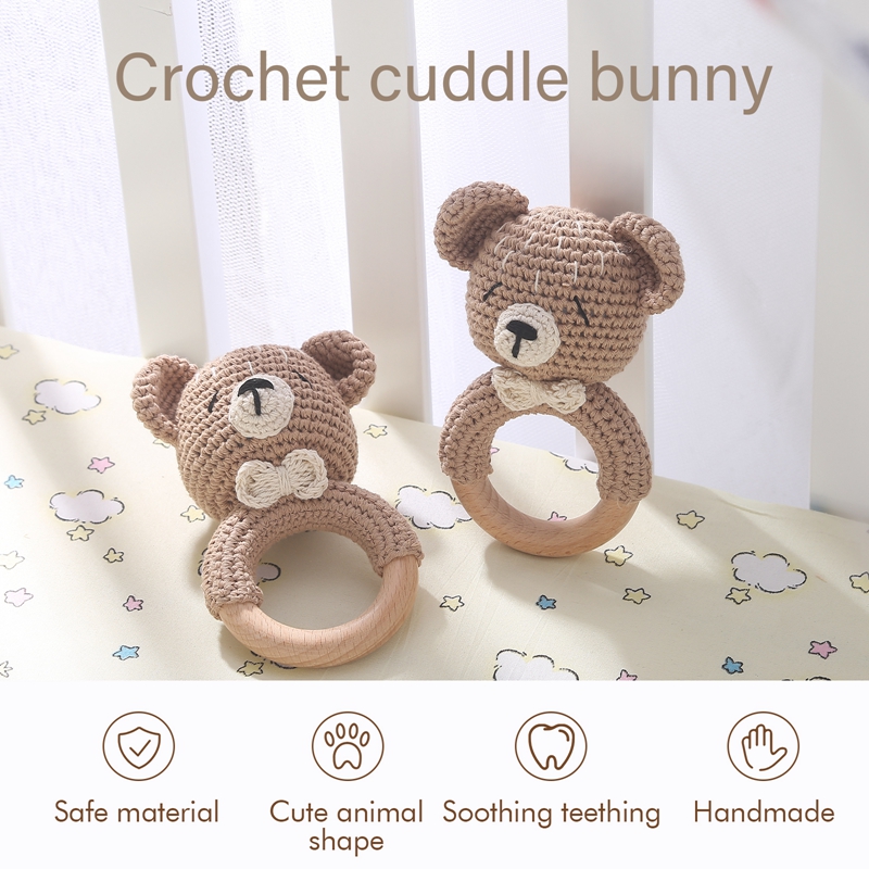 1PC โครเชต์สัตว์หมี Rattle ของ - Baby Products Pictures บทวิจารณ์และราคา