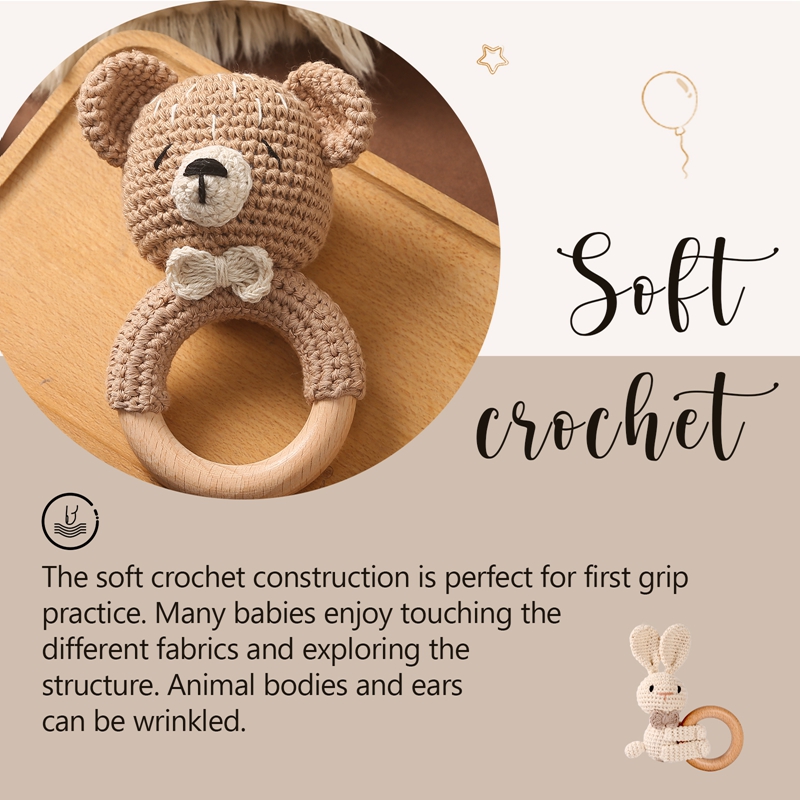 1PC โครเชต์สัตว์หมี Rattle ของ - Baby Products Pictures บทวิจารณ์และราคา