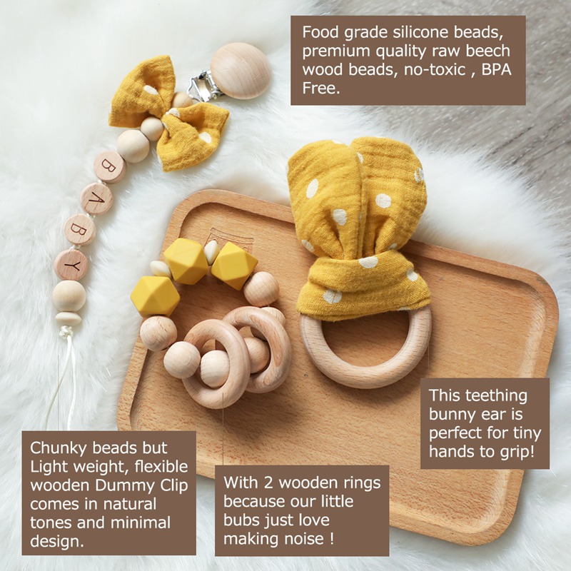 1Pc Baby Rattle แหวนไม้เตียงขอ - Baby Products Pictures บทวิจารณ์และราคา