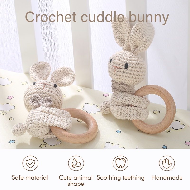 1PC ถักกระต่ายสัตว์ Rattle ของ - Baby Products Pictures บทวิจารณ์และราคา