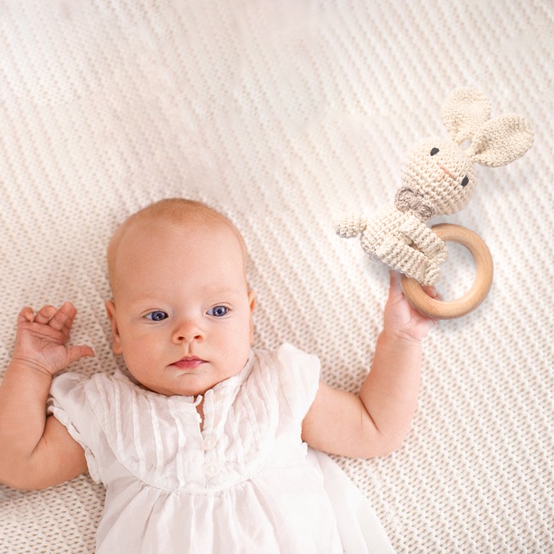 1PC ถักกระต่ายสัตว์ Rattle ของ - Baby Products Pictures บทวิจารณ์และราคา